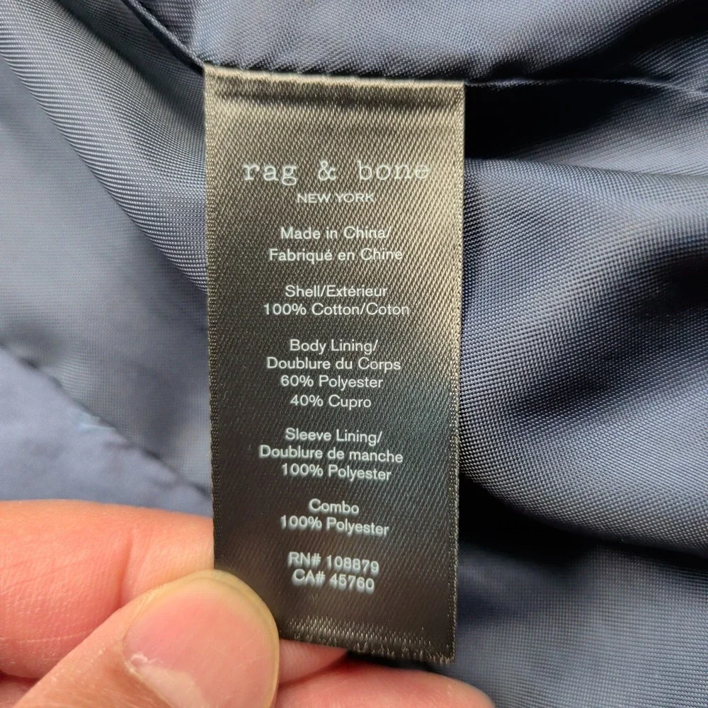 Rag & Bone Blazer Mens 36 Half Lined Modern Cotton Lightweight Navy Blue Jacket